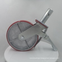 6 Inch 8 Inch Rubber Wheel Nylon Wheel Cast Iron PU Scaffold Caster